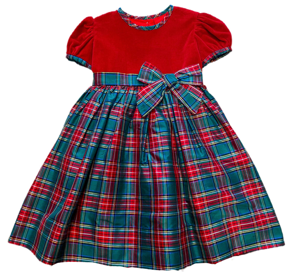 Green Plaid Silk Float Dress Green Plaid Silk Float Dress